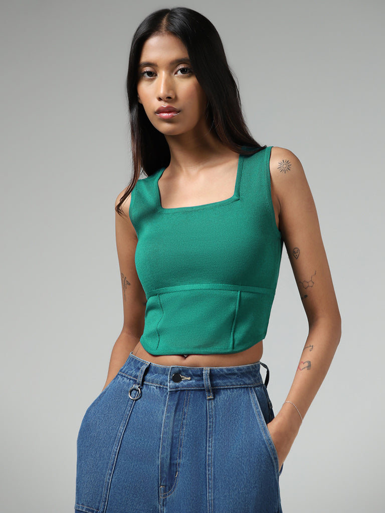 Nuon Teal Corset Top