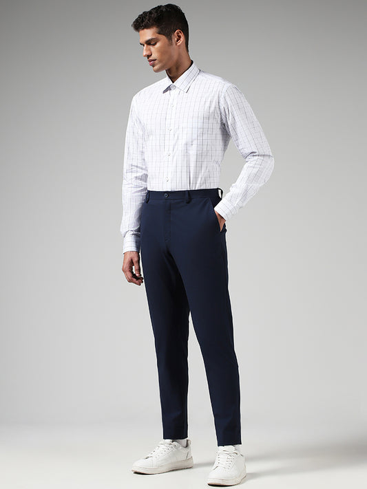 WES Formals White Checked Relaxed Fit Shirt