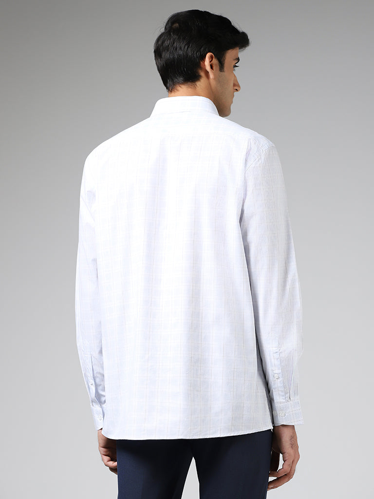 WES Formals White Checked Relaxed Fit Shirt
