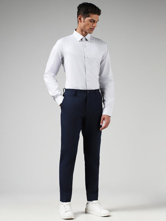 WES Formals Grey Printed Relaxed Fit Shirt