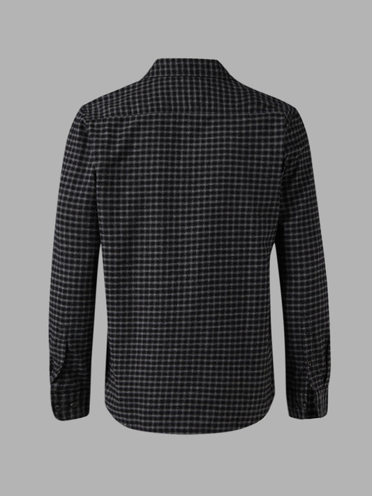 WES Casuals Black Checked Slim Fit Shirt