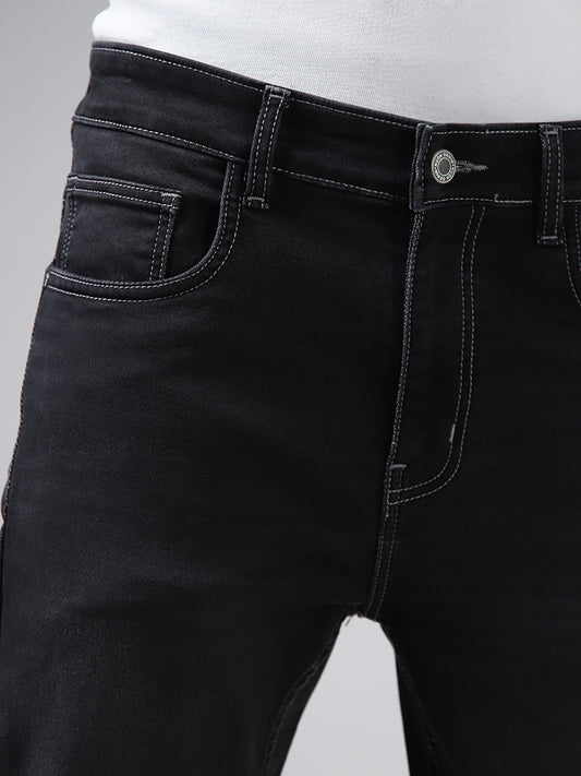 Nuon Solid Charcoal Denim Slim Fit Jeans