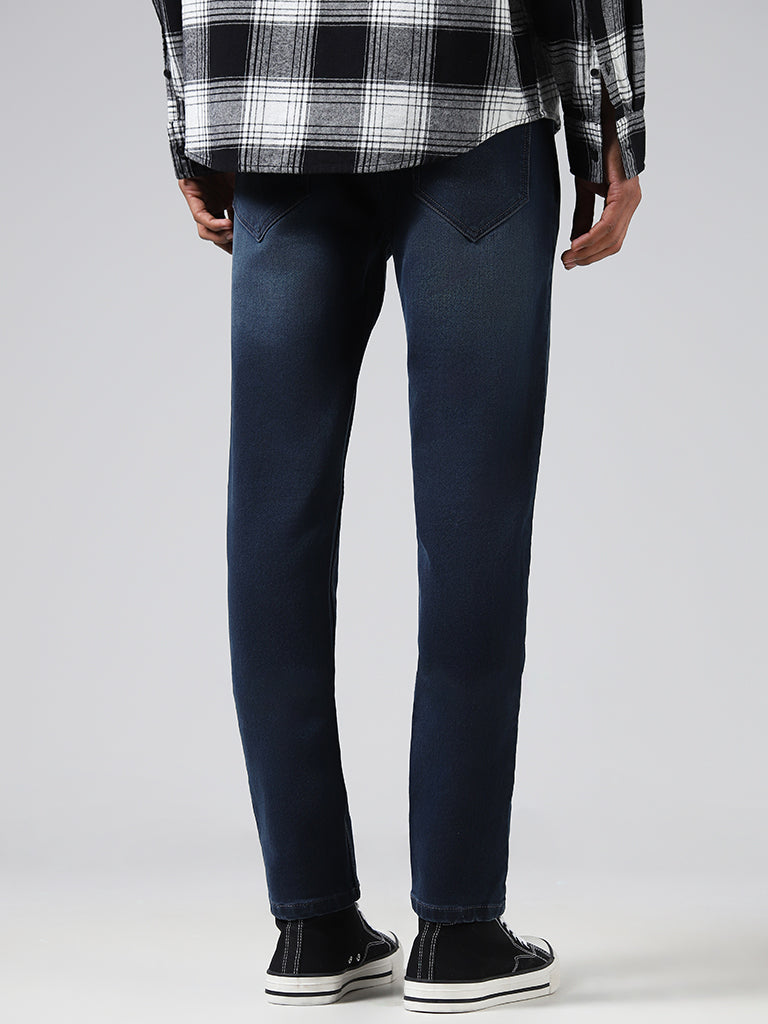 Nuon Dark Blue Slim - Fit Mid - Rise Jeans