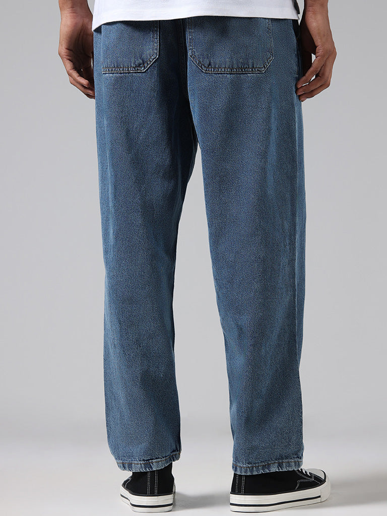 Nuon Mid Blue Relaxed - Fit Mid - Rise Jeans