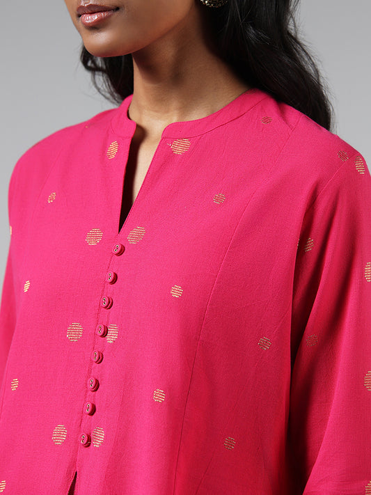 Utsa Light Pink Zari Embroidered Kurta