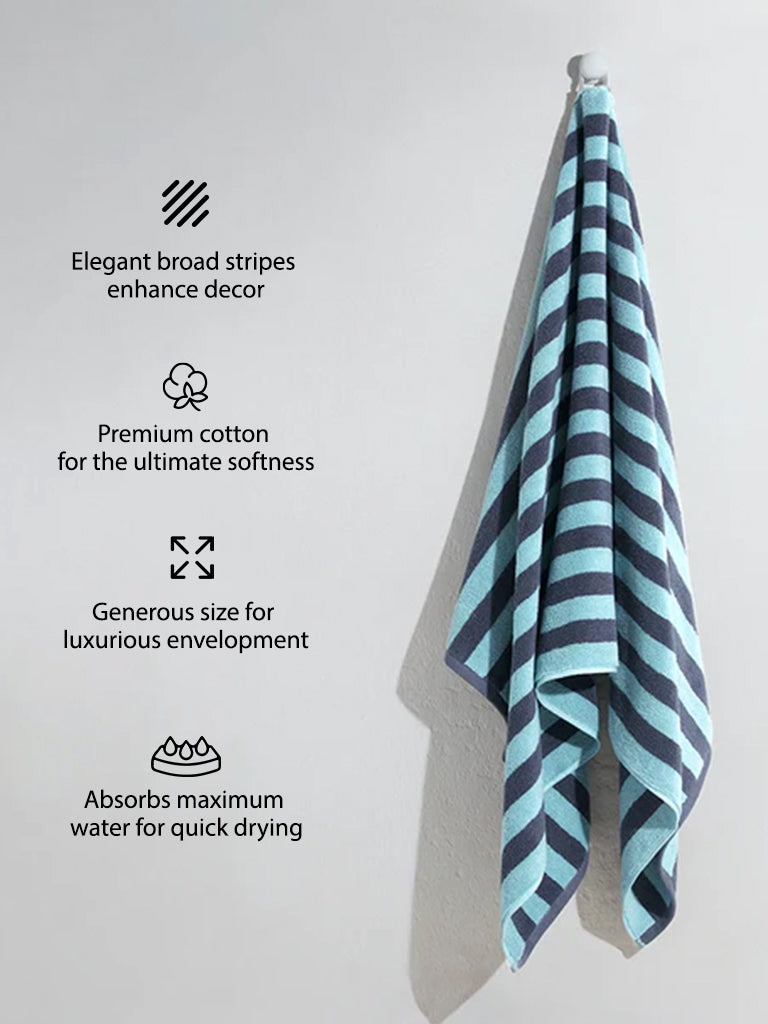 Westside Home Grey Broad Striped Bath Towel