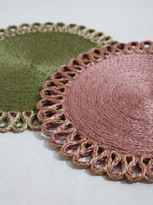 Westside Home Pink and Green Multiloop Placemats (Set of 2)