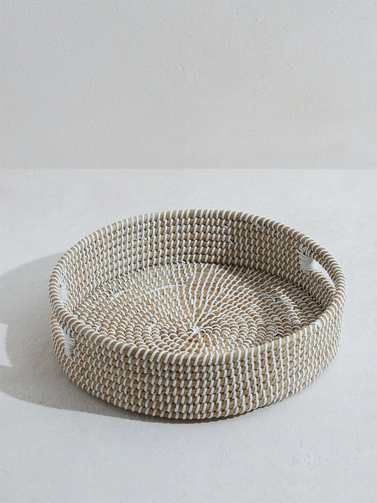 Westside Home Brown & White Braided Tray
