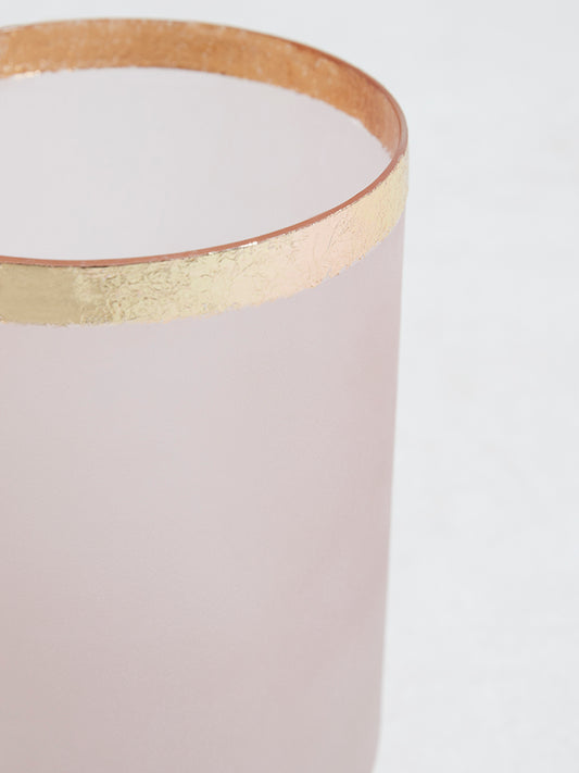 Westside Home Pink Candle Stand with Gold Rim