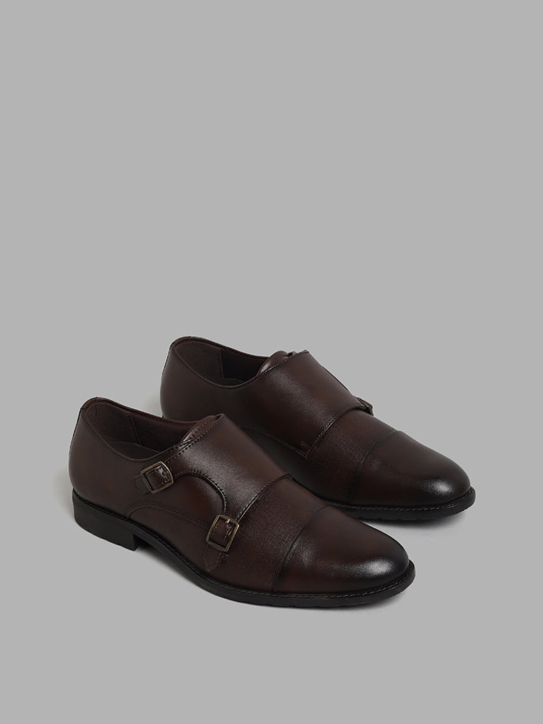 SOLEPLAY Dark Brown Double Monk Formal Shoes