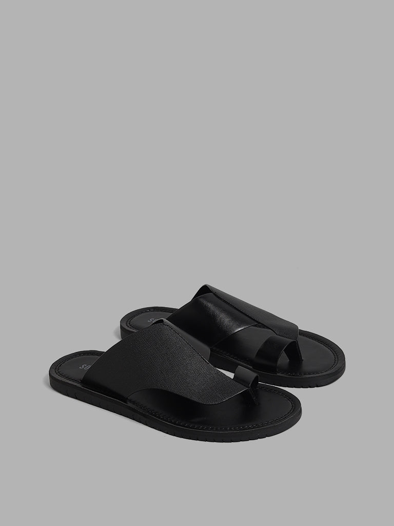 SOLEPLAY Black Kolhapuri Sandals