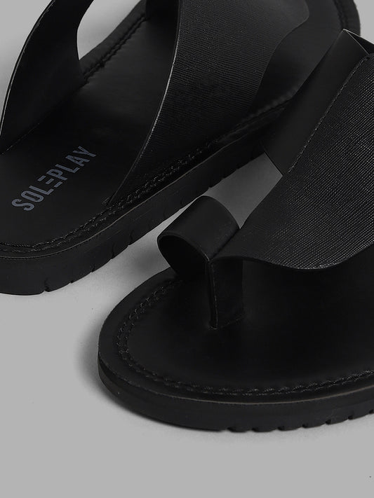 SOLEPLAY Black Kolhapuri Sandals