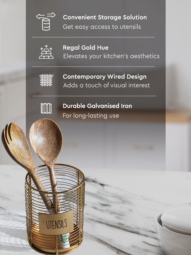 Westside Home Gold Wired Cutlery Caddy