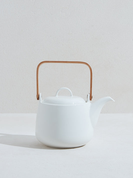 Westside Home White Chai Kettle with Wood Handle