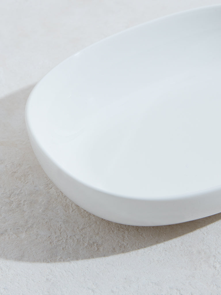 Westside Home White Porcelain Rectangular Platter Dish