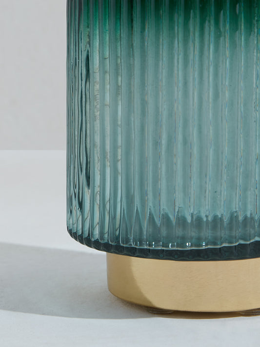 Westside Home Dark Green Ribbed Candle Stand