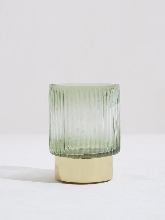 Westside Home Light Green Ribbed Candle Stand