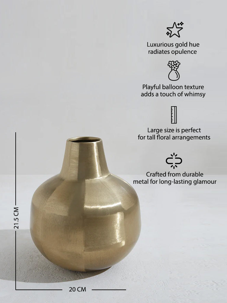 Westside Home Gold Balloon Textured Vase-Large