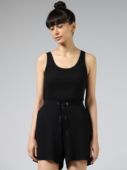Wunderlove Black Fluted Camisole