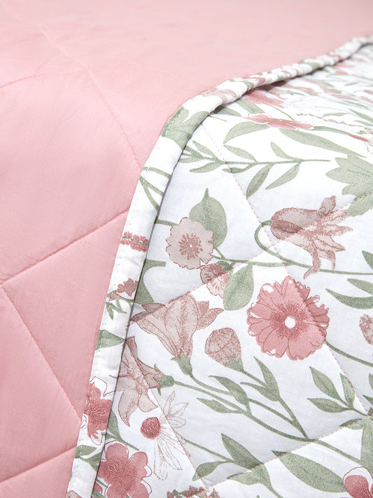 Westside Home Dusty Pink Floral Print Double Comforter