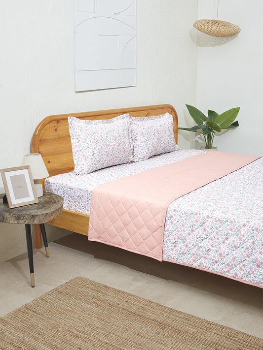 Westside Home Pink Ditsy Floral Printed Double Comforter