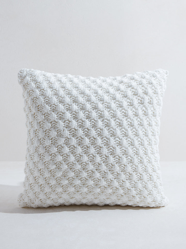 Westside Home White Popcorn Textured Cushion Cover