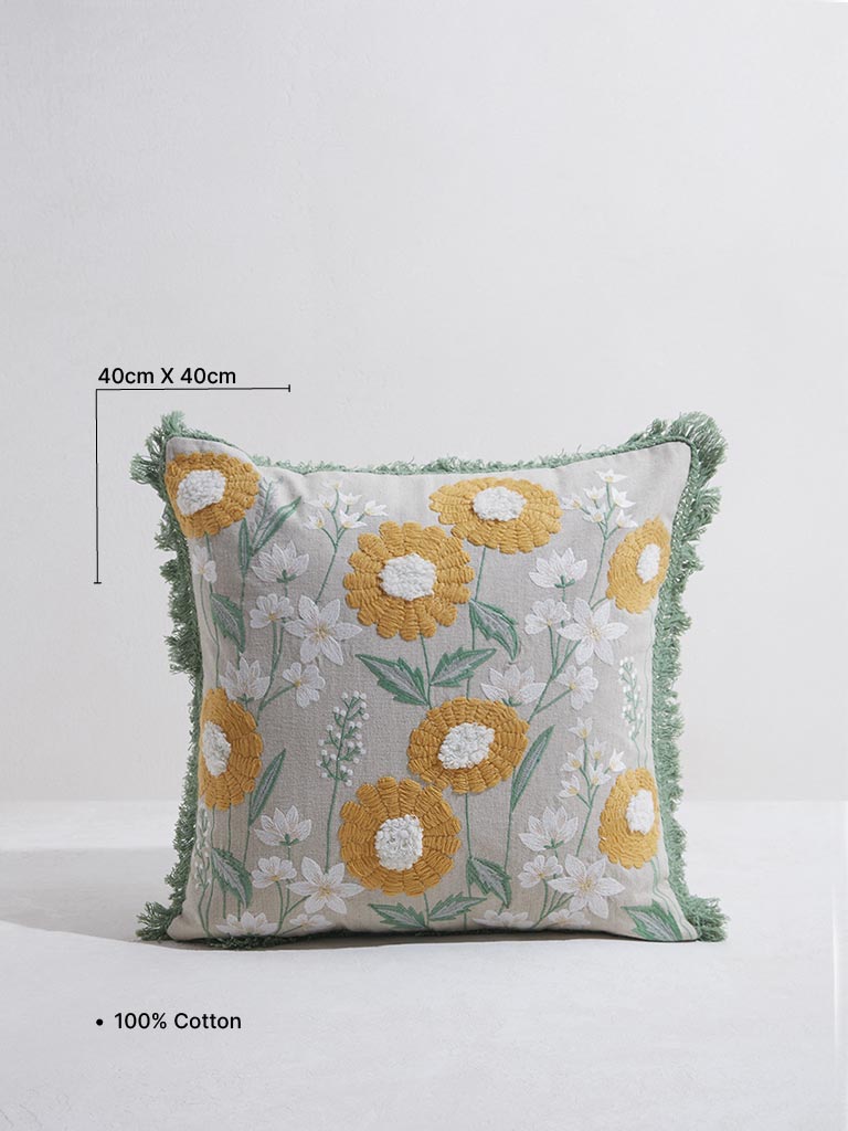 Westside Home Yellow Sunflower Cushion Cover