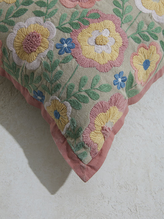 Westside Home Multicolor Floral Design Cushion Cover