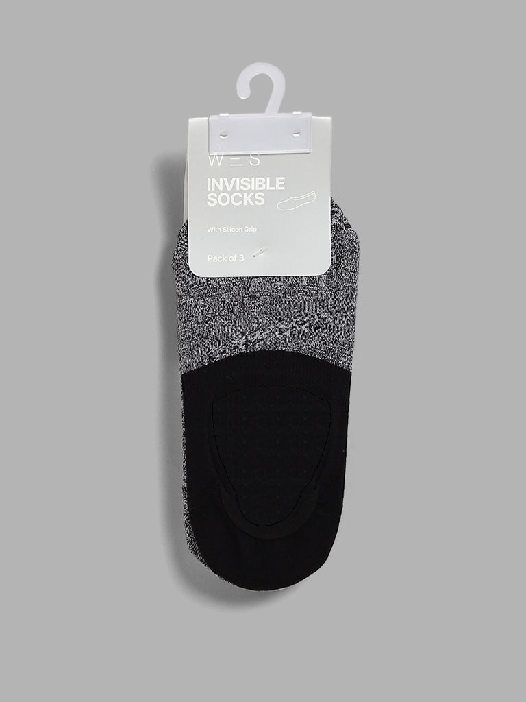 WES Lounge Charcoal Invisble Socks - Pack of 3