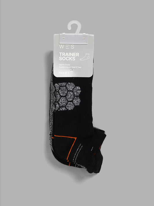 WES Lounge Charcoal Trainer Socks - Pack of 3