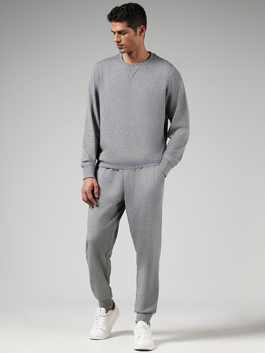 WES Lounge Solid Grey Relaxed Fit Sweatshirt