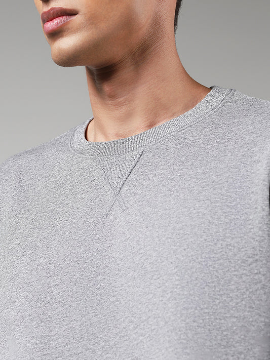 WES Lounge Solid Grey Relaxed Fit Sweatshirt