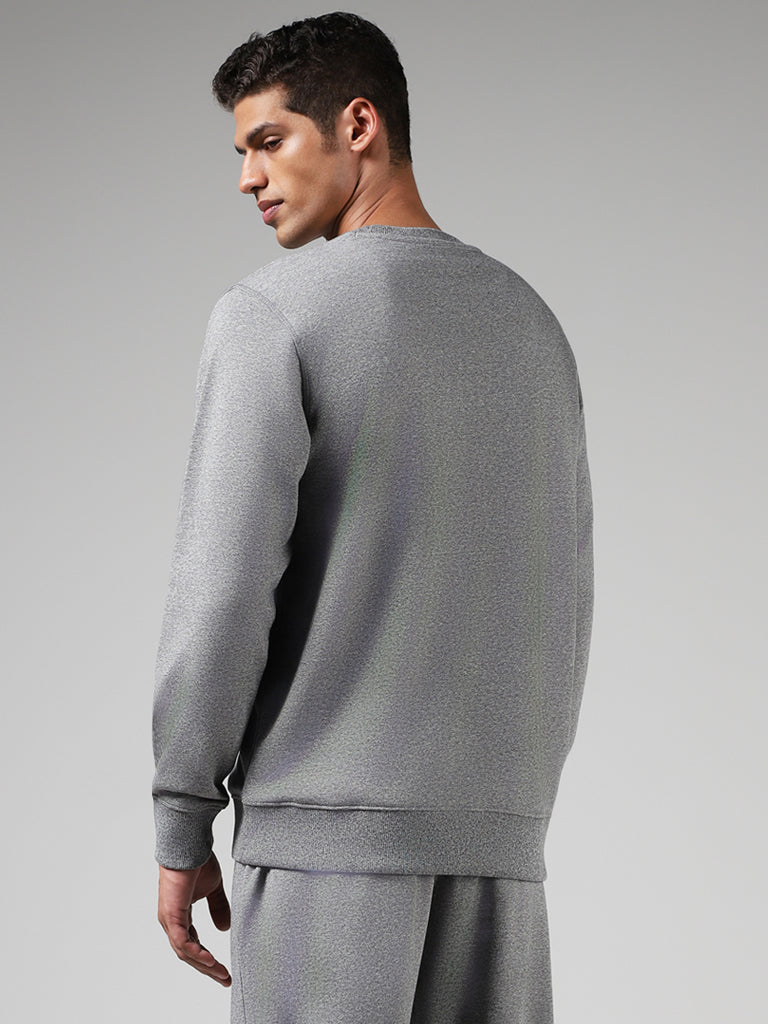 WES Lounge Solid Grey Relaxed Fit Sweatshirt