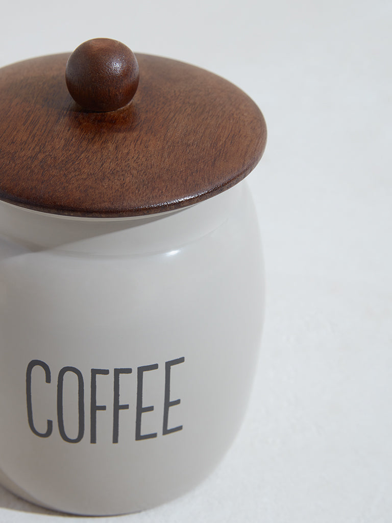 Westside Home Off White Coffee Canister