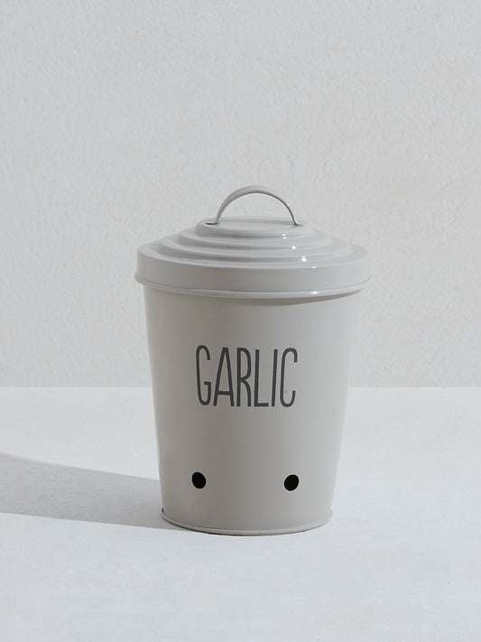 Westside Home Off White Garlic Storage Jar