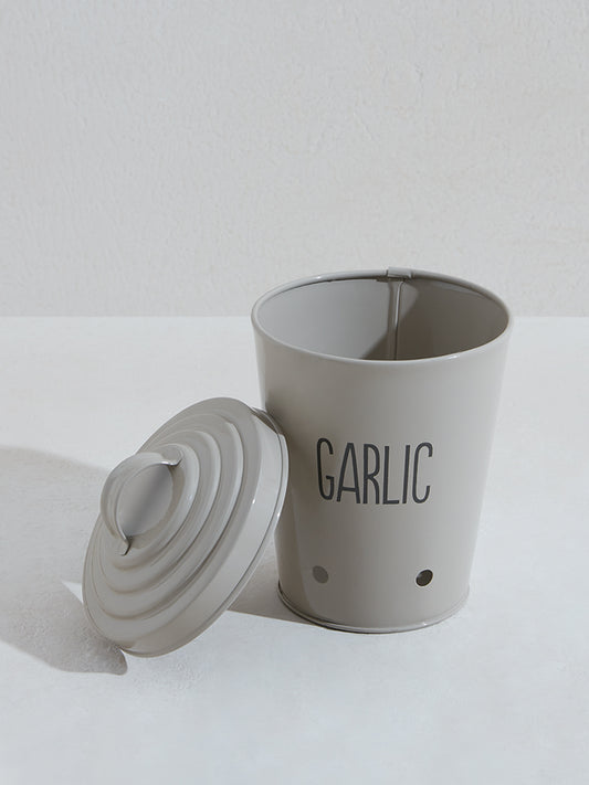 Westside Home Off White Garlic Storage Jar