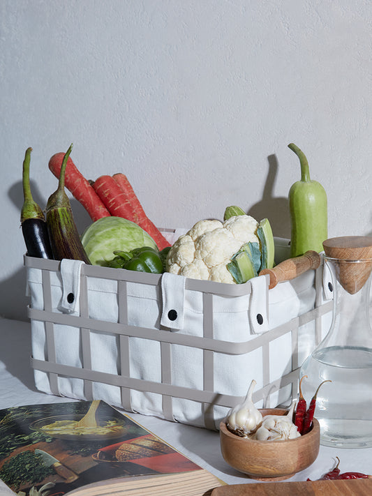 Westside Home Off White Wired Vegetable Storage Basket