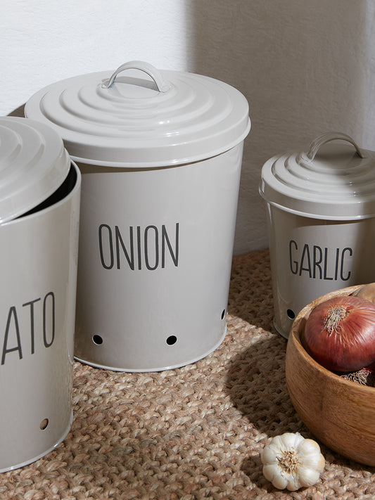 Westside Home Off White Onion Storage Jar