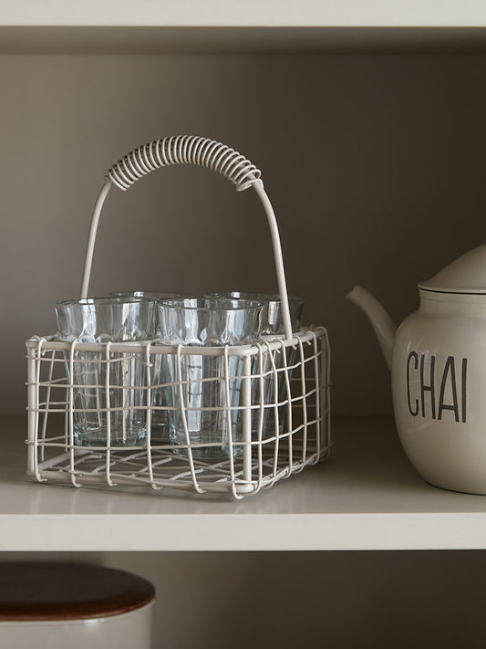 Westside Home Off White Wired Chai Caddy