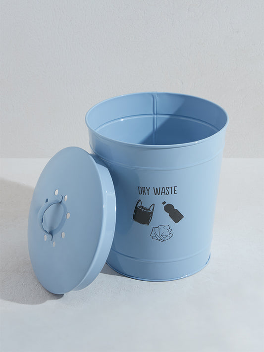 Westside Home Light Blue Typographic Dry Waste Dustbin