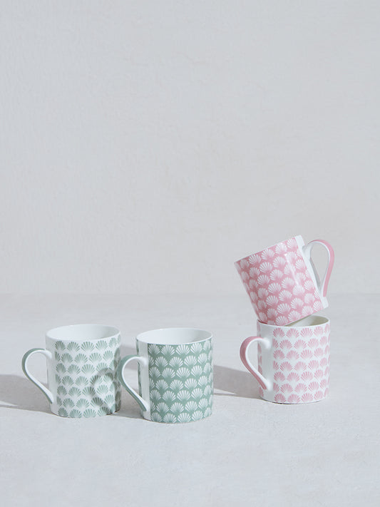 Westside Home Pink & Mint Small Pipe Mug (Set of 4)