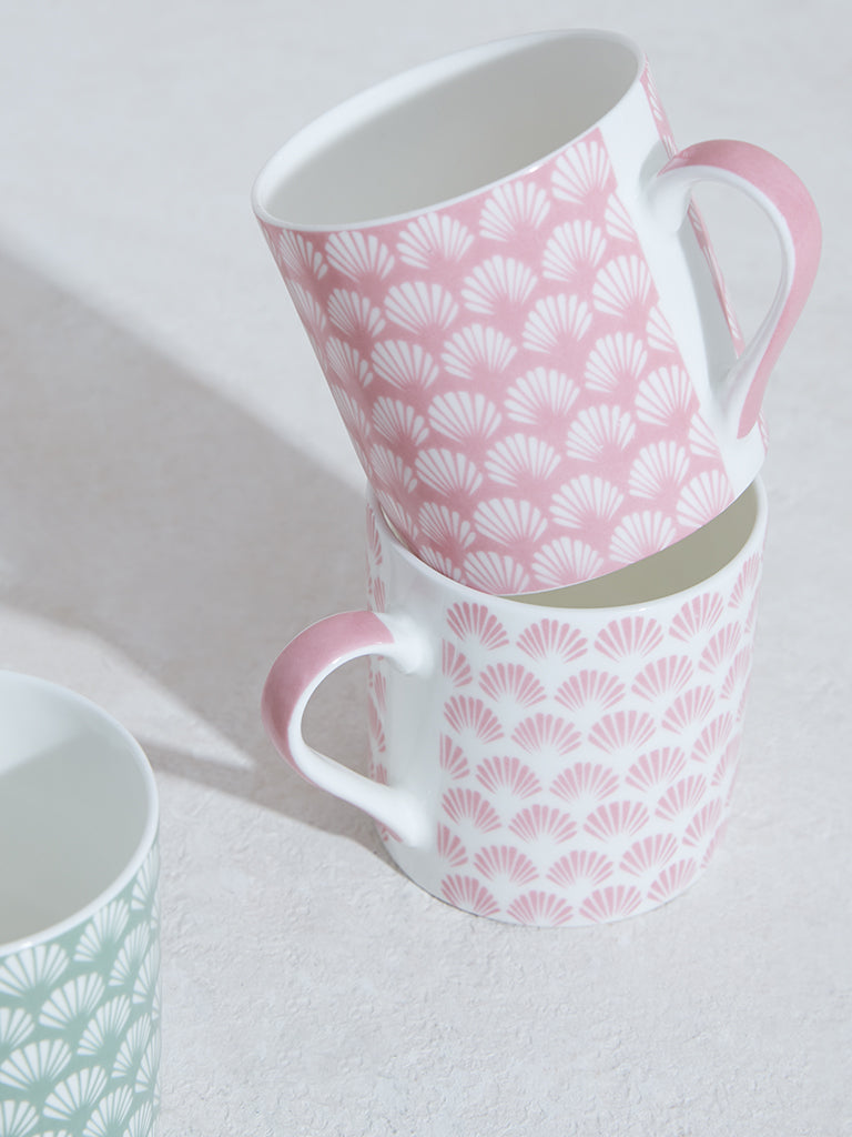 Westside Home Pink & Mint Small Pipe Mug (Set of 4)