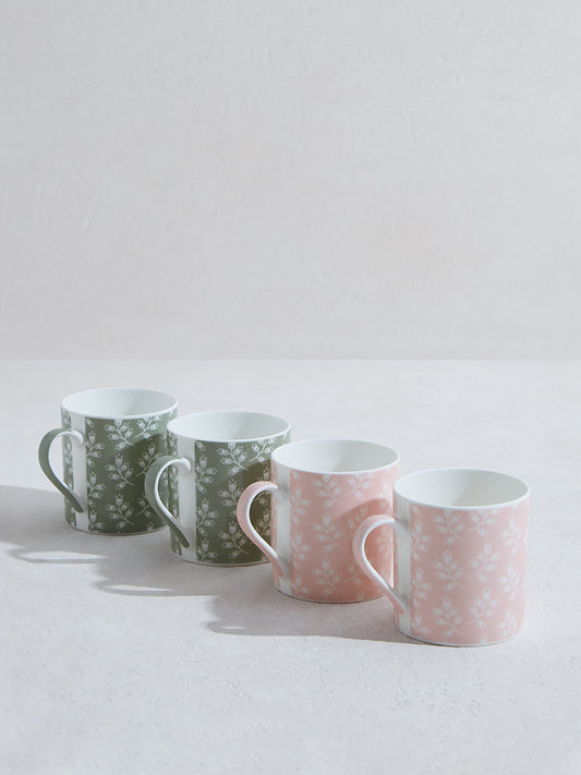 Westside Home Pink & Mint Coffee Mugs (Set of 4)