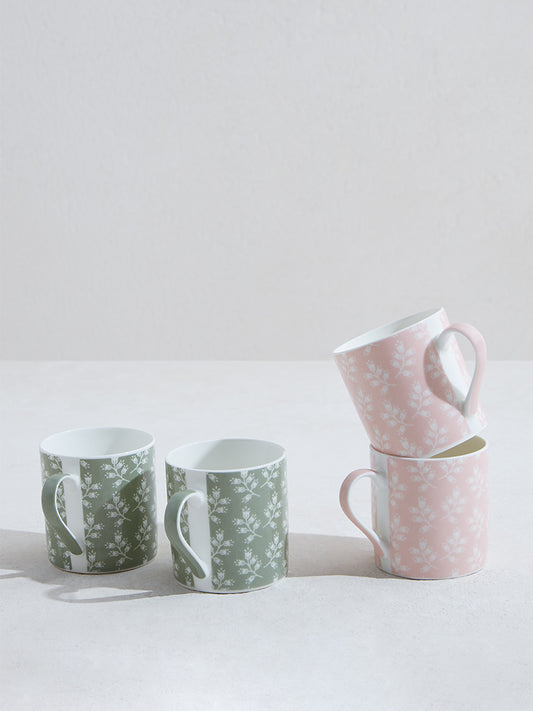 Westside Home Pink & Mint Coffee Mugs (Set of 4)