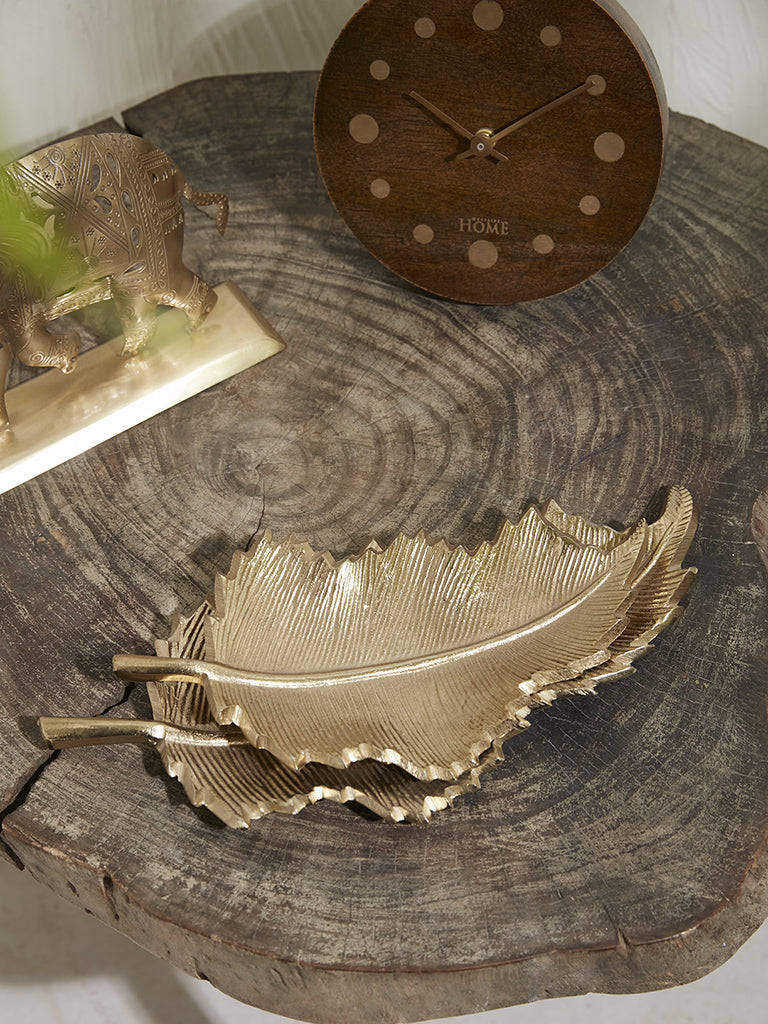 Westside Home Gold Decorative Leaf Platter-Medium
