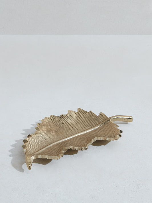 Westside Home Gold Decorative Leaf Platter-Small
