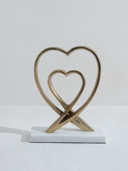 Westside Home Gold Twin Heart Decorative Accessory