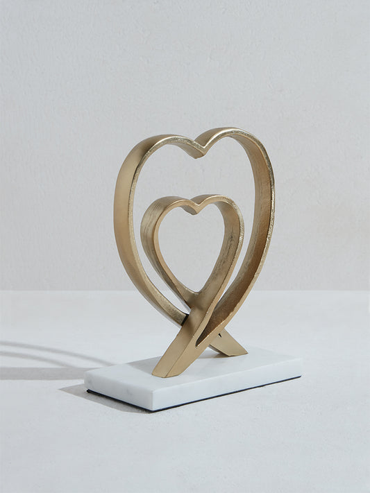 Westside Home Gold Twin Heart Decorative Accessory