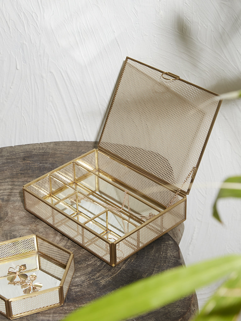 Westside Home Gold Twine Jewellery Box-Medium