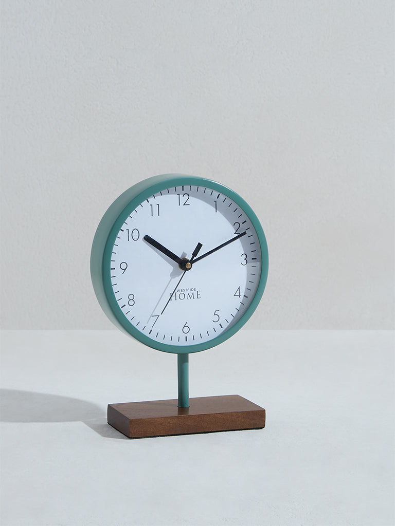 Westside Home Green Metal Clock on Stand
